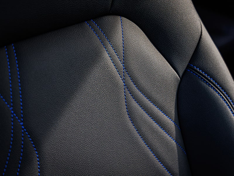 Close-Up on the Stitched Leather Interior on a Buick Envista Seat