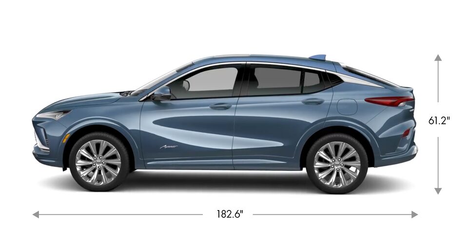 Line Drawing of Buick Enclave Displaying Dimensions