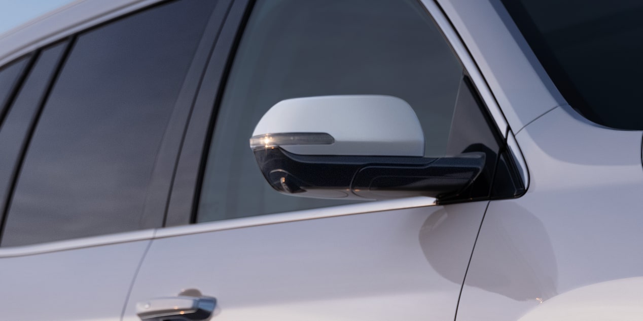 Close-up View of the Passenger Side Door on a 2025 White Buick Enclave