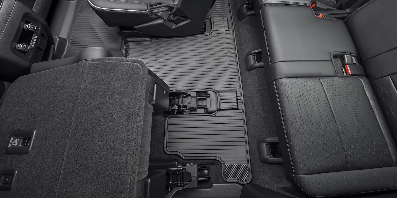 Birdseye Interior View of a 2025 Buick Enclave with the Driver's Seat Folded Down