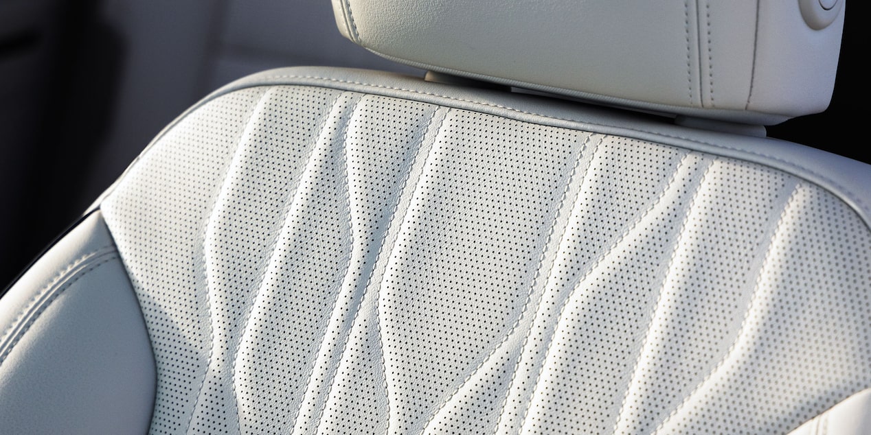 Close-up of the Seat Texture of 2025 Buick Enclave Avenir Lit Up by the Sun