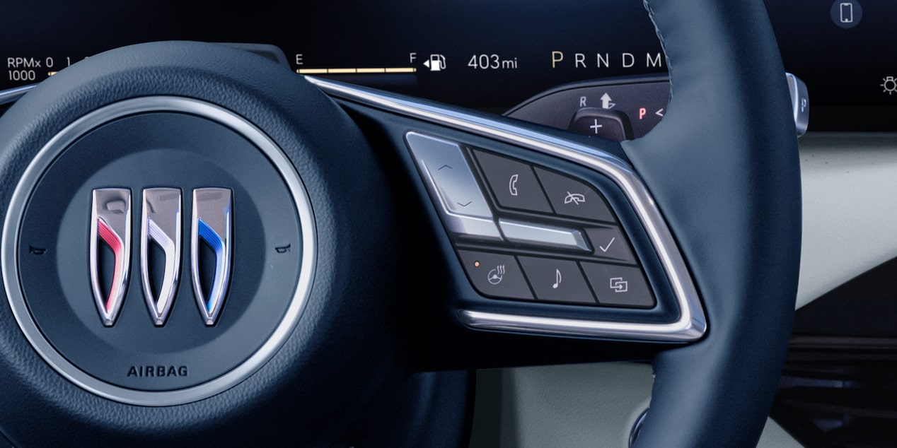Close-up of the Steering Wheel in a 2025 Buick Enclave