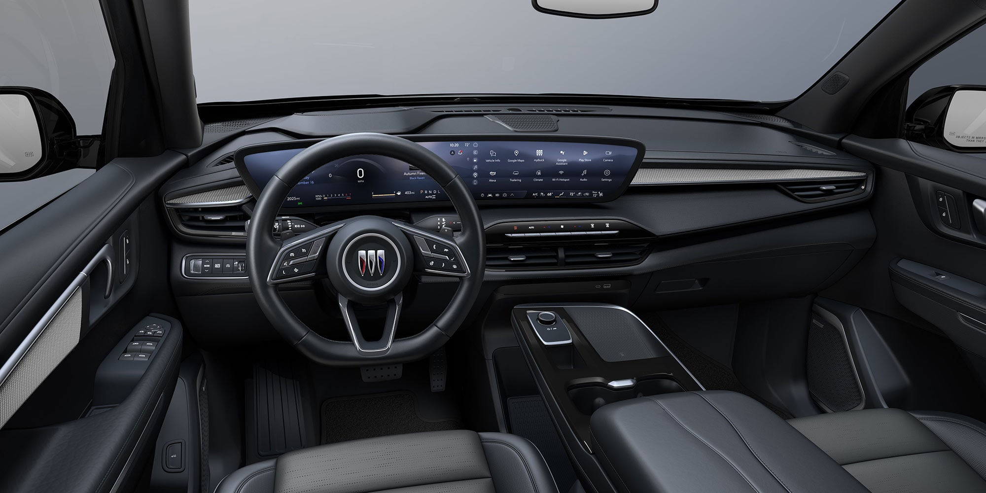 A View of the Front Interior with Steering Wheel and Dashboard of a 2026 Buick Enclave