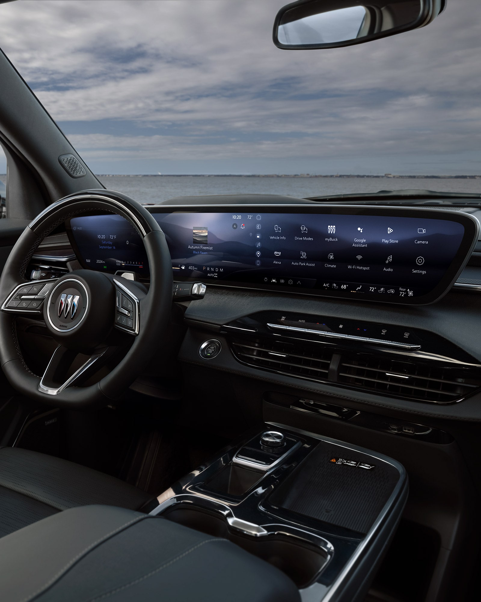 Video Thumbnail Driver’s Seat View of the Steering Wheel and Infotainment System of a 2026 Buick Enclave Interior