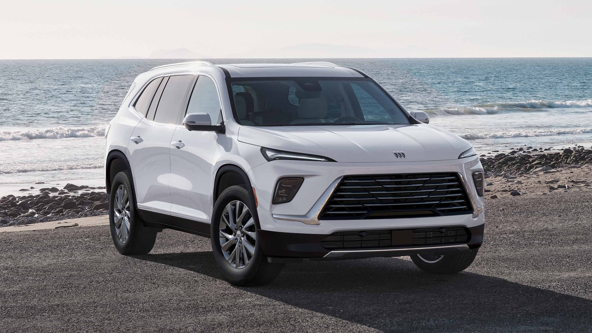 Profile View of the 2026 Buick Enclave Mid-Size SUV at Sunset