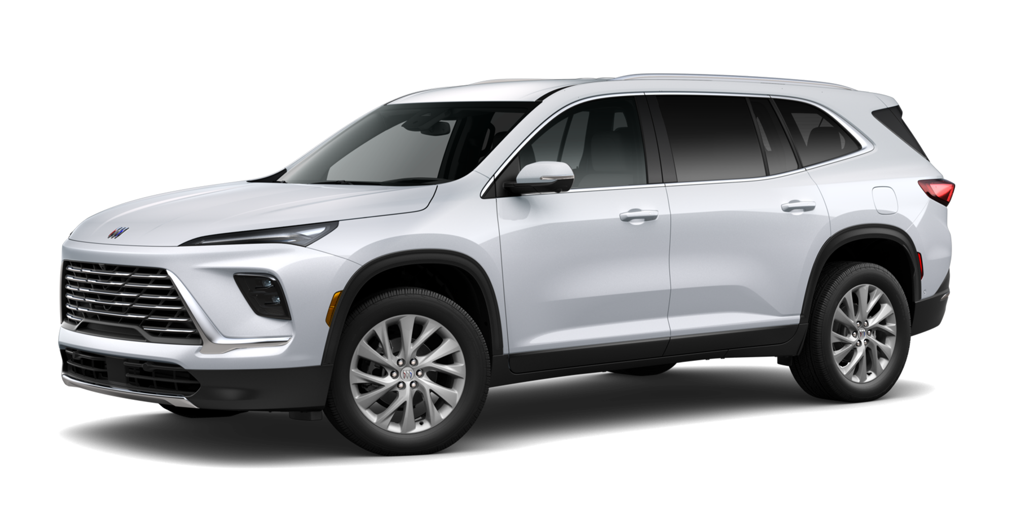 Three-Quarters View of a White 2026 Buick Enclave Preferred Mid-Size SUV