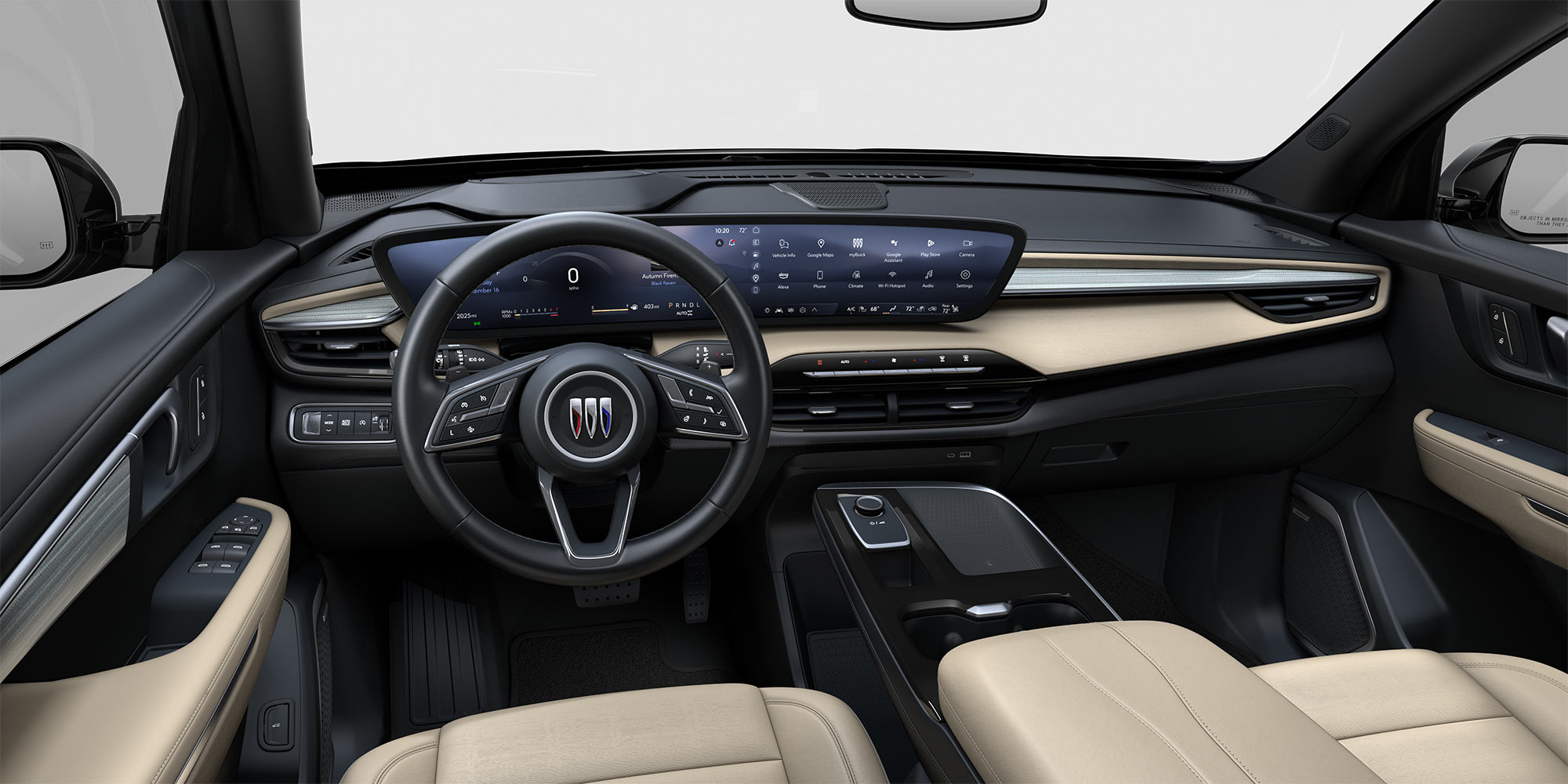 A View of the Front Interior with Steering Wheel and Dashboard of a 2026 Buick Enclave