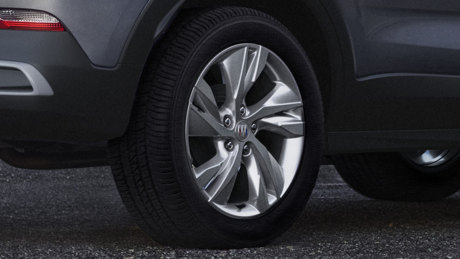 Close-up View of the Buick 2026 Encore GX Preferred Subcompact SUV's Tire and Rim