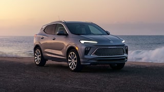 Front Three-Quarters View of the 2026 Buick Encore GX Small SUV Parked on the Beach