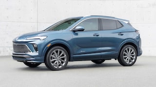 Front Three-Quarters View of the 2026 Buick Encore GX Small SUV Parked in a Driveway