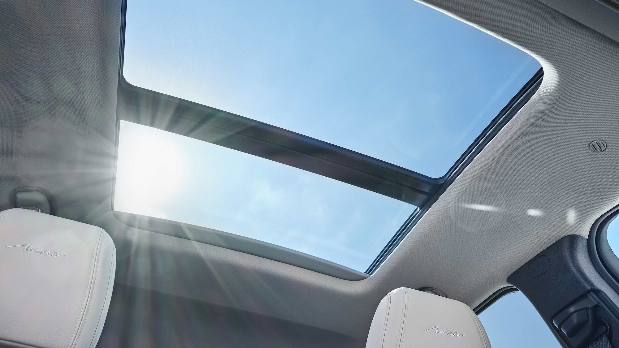 Interior View of the Sun Shining Through the Buick 2026 Encore GX Moonroof