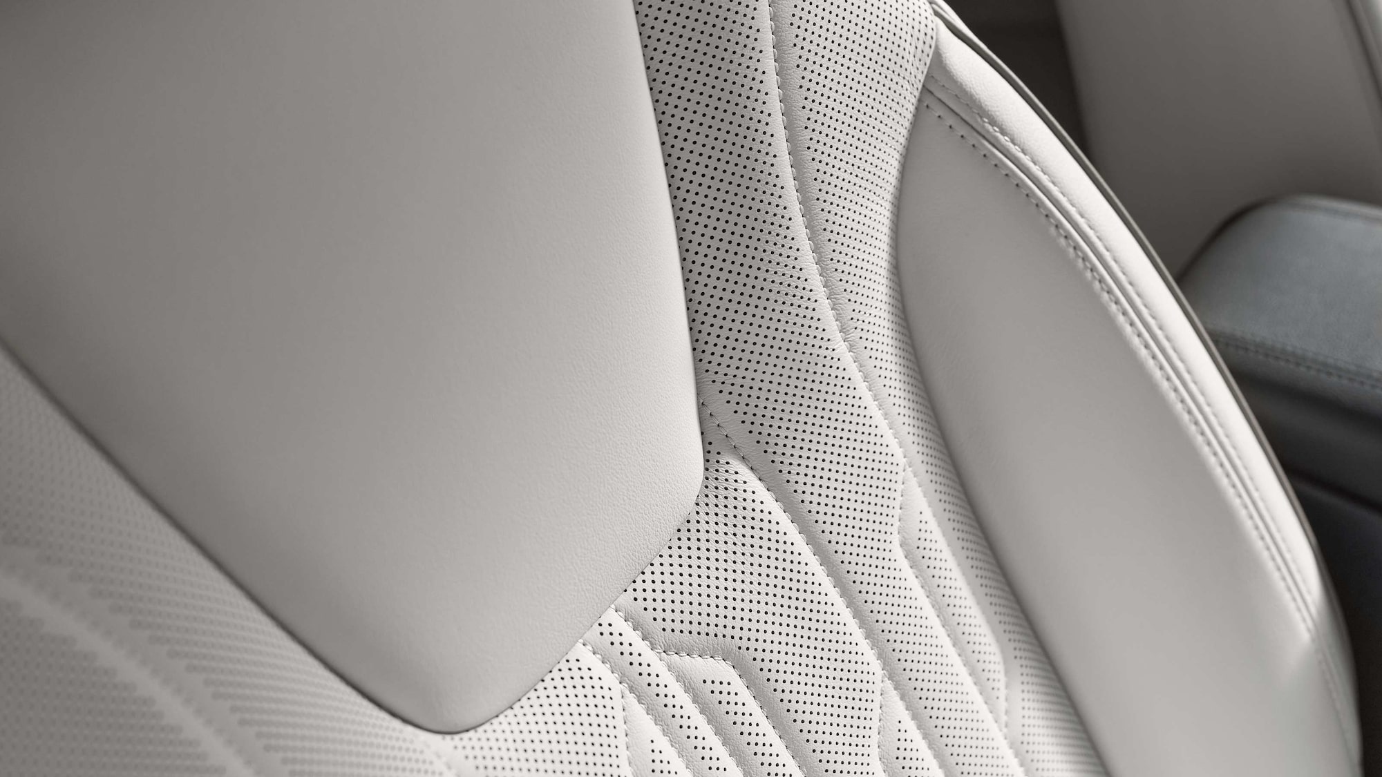 Close-up of the Quality Stitching on 2026 Buick Encore GX Aviner Luxury SUV's Leather Seating