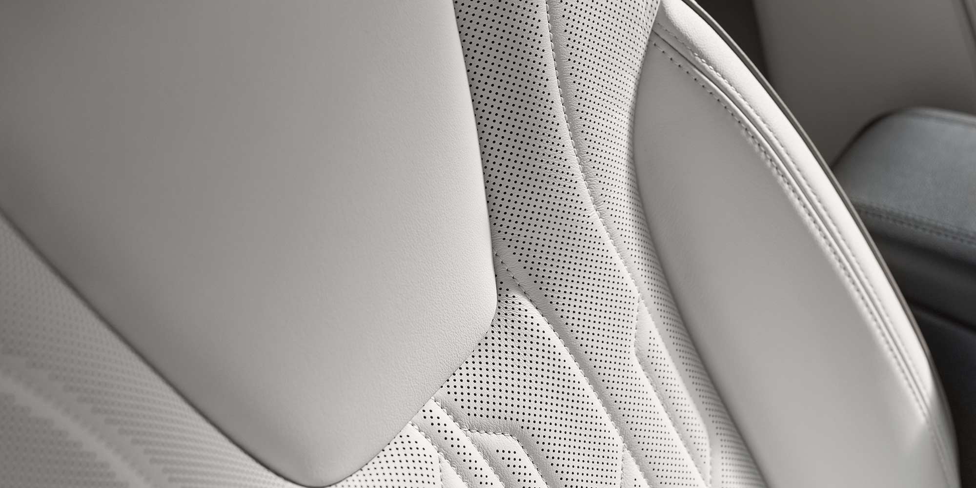 Close-up of the Quality Stitching on 2026 Buick Encore GX Aviner Luxury SUV's Leather Seating