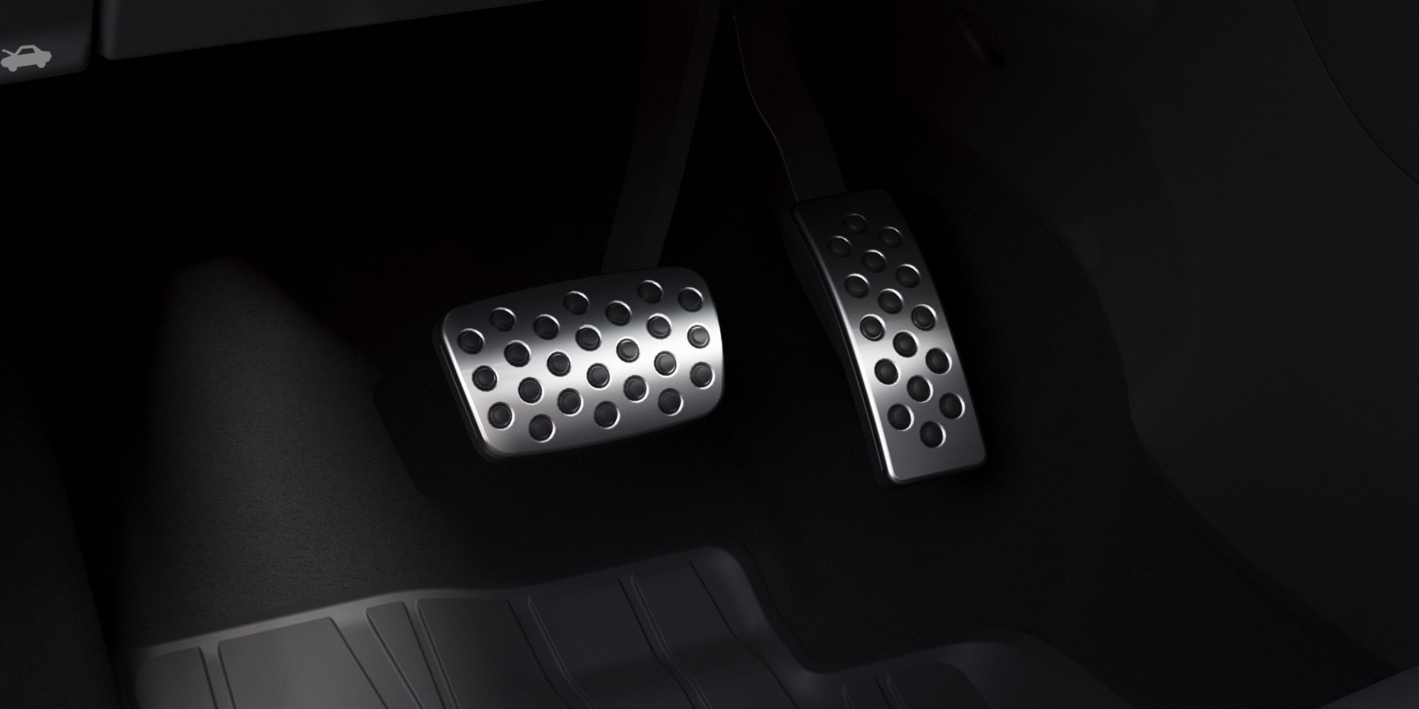 Close-up of the Sport Pedals in the 2026 Encore GX Sport Touring with the Studio Series package