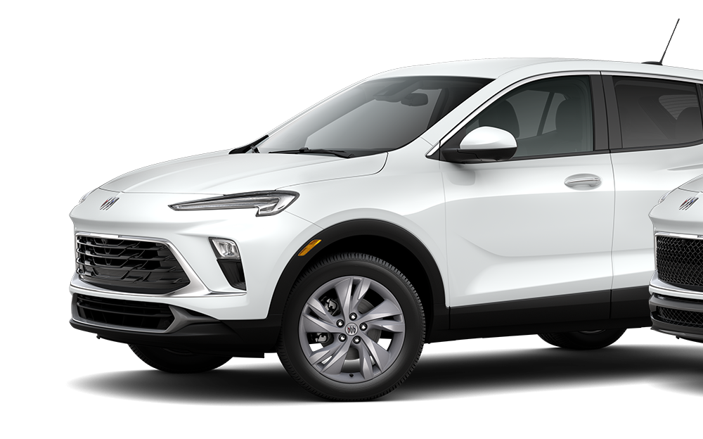 The 2026 Buick Encore GX Preferred, Avenir, and ST Trims Lined-up on a Black Background