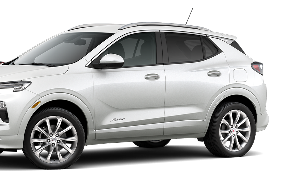 The 2026 Buick Encore GX Preferred, Avenir, and ST Trims Lined-up on a Black Background