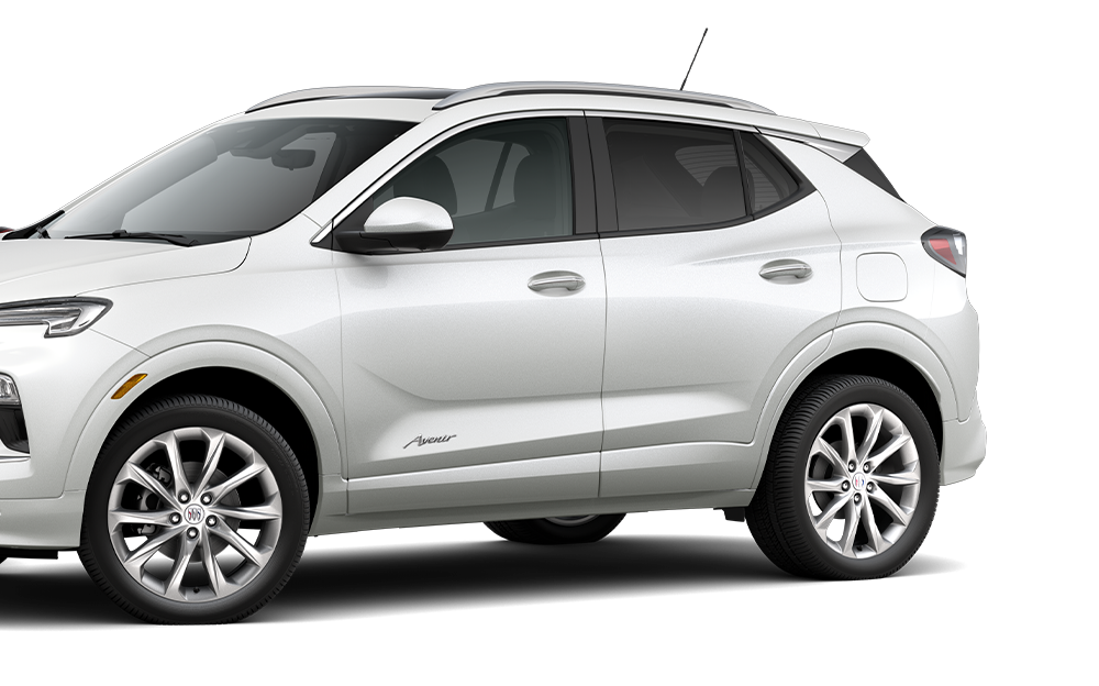 The 2026 Buick Encore GX Preferred, Avenir, and ST Trims Lined-up on a Black Background