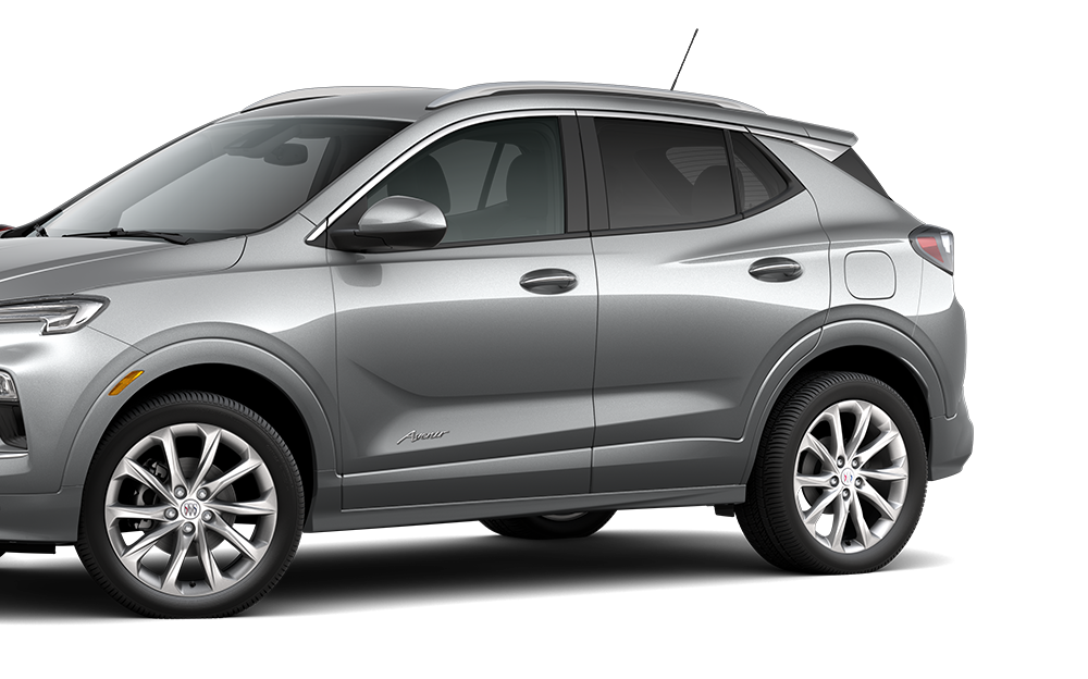 Three-Quarters View of the 2026 Buick Encore GX Preferred Subcompact SUV in the Color Summit White