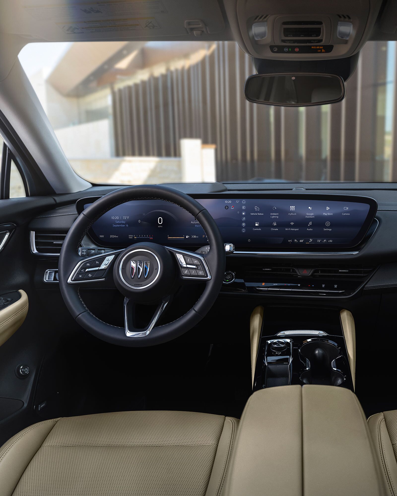 Interior View of the Heated Steering Wheel in the 2026 Buick Envision Preferred 5 Passenger SUV