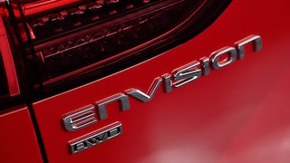 Close-up if the Envision Logo on the Tailgate of the 2026 Buick Envision