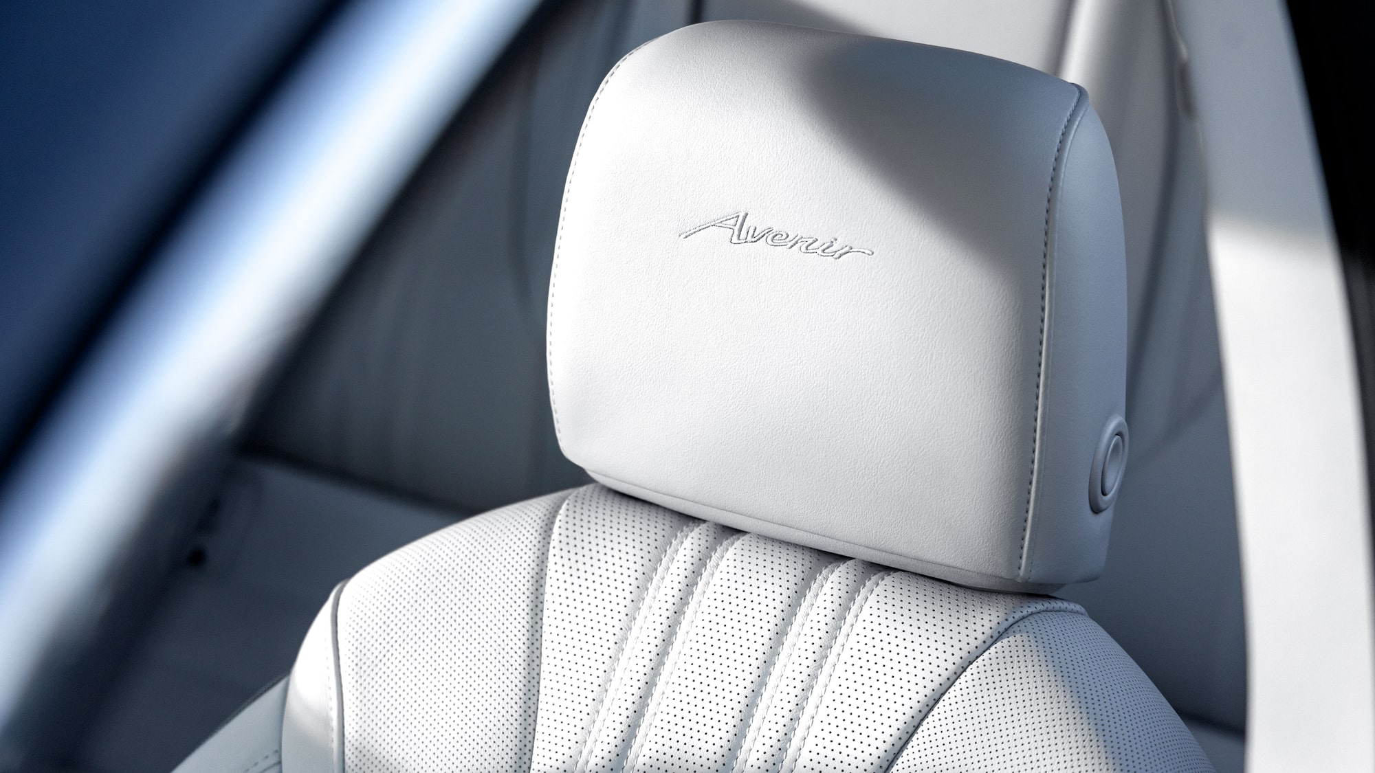 Close-up of the Interior Quilted Perforated Front Leather-appointed Seats in the Buick Envision Avenir Luxury SUV