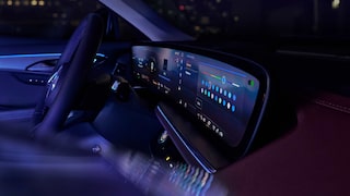 Interior View at Night of the Lite up Dashboard and Infotainment System in the 2026 Buick Envision Compact SUV