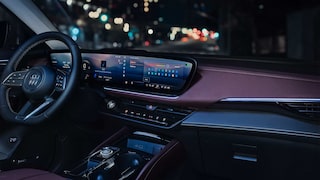 Interior View at Night of the Lite up Dashboard and Infotainments System in the 2026 Buick Envision Compact SUV