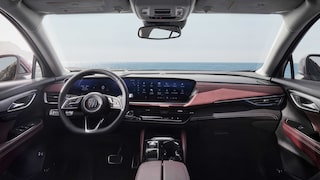 Interior View of the Steering Wheel, Dashboard and Infotainment Screen in the 2026 Buick Envision Compact SUV