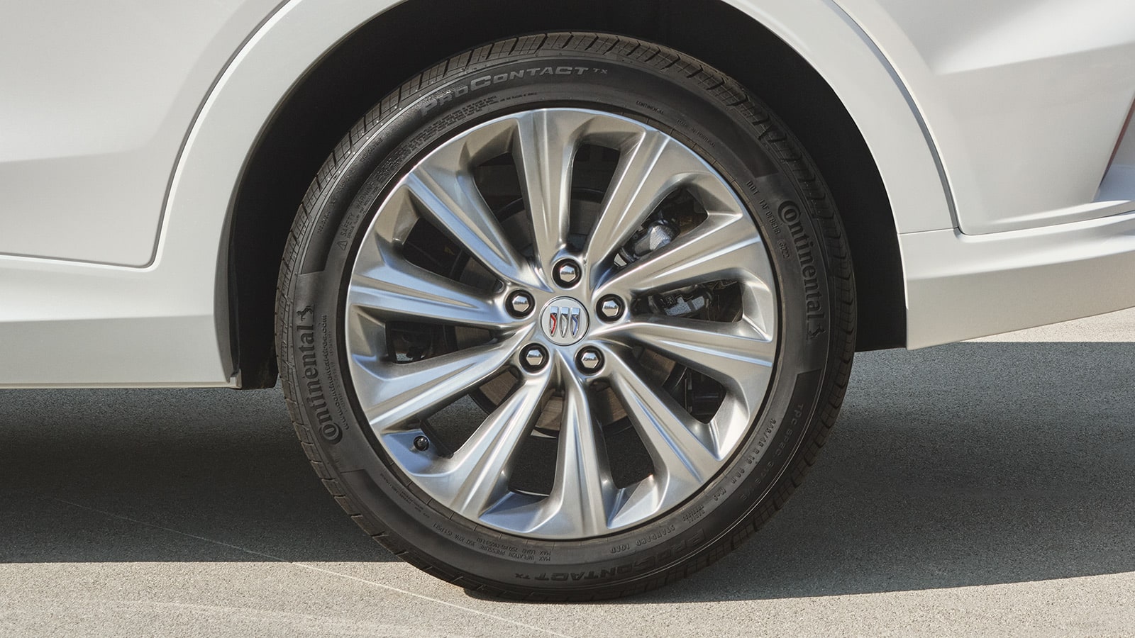 Close-up Rear Side View of the 2026 Buick Envista's 19" Wheel and Trunk