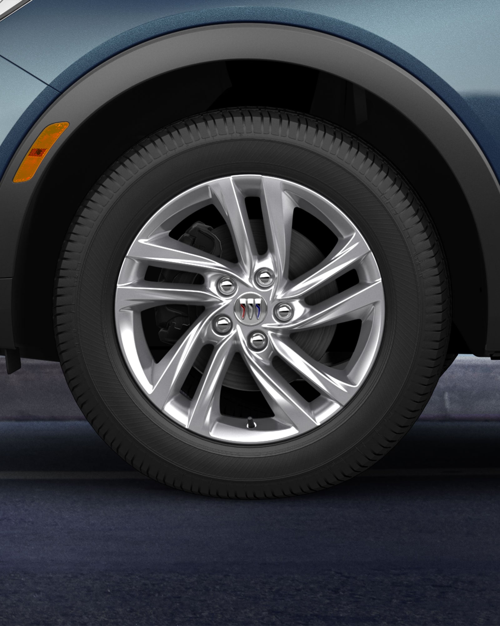 Close-up of the 17" Bright Silver Painted Aluminum Wheels on the 2026 Buick Envista