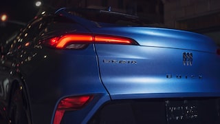 Close-up of the 2026 Buick Envista's Tail Lights on at Night