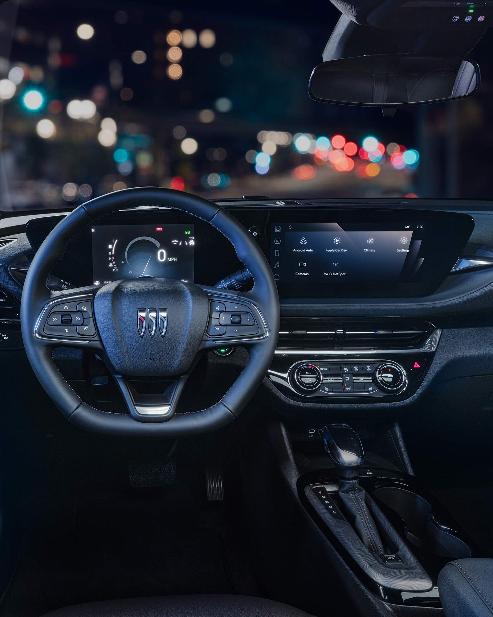 Driver Seat View of the 2026 Buick Envista Ultrawide 11" Diagonal Infotainment Display System and Dashboard