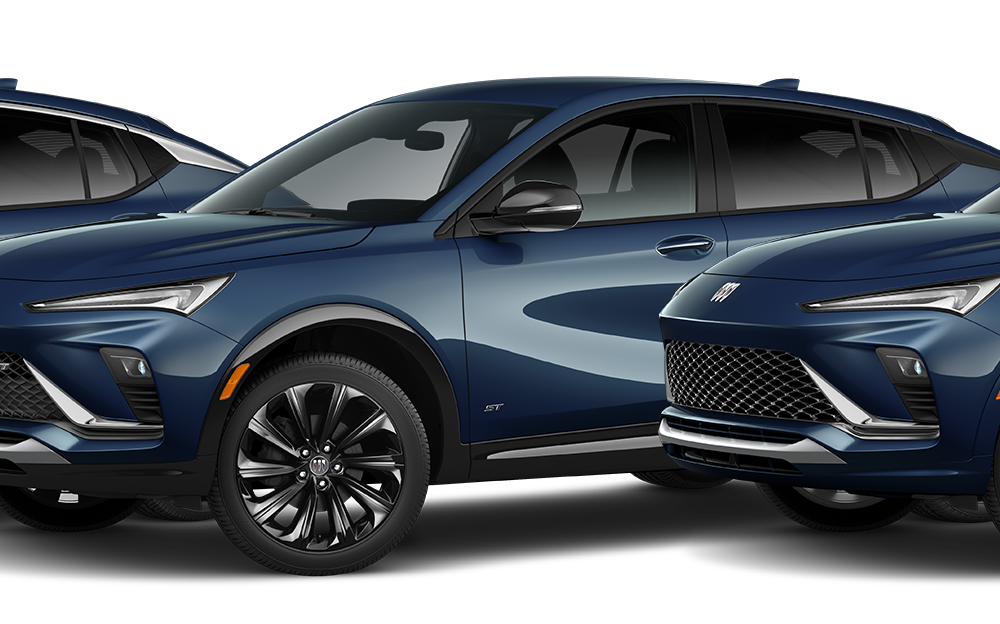 Three-Quarters View of the 2026 Envista ST Sporty SUV in the Color Ocean Blue Metallic