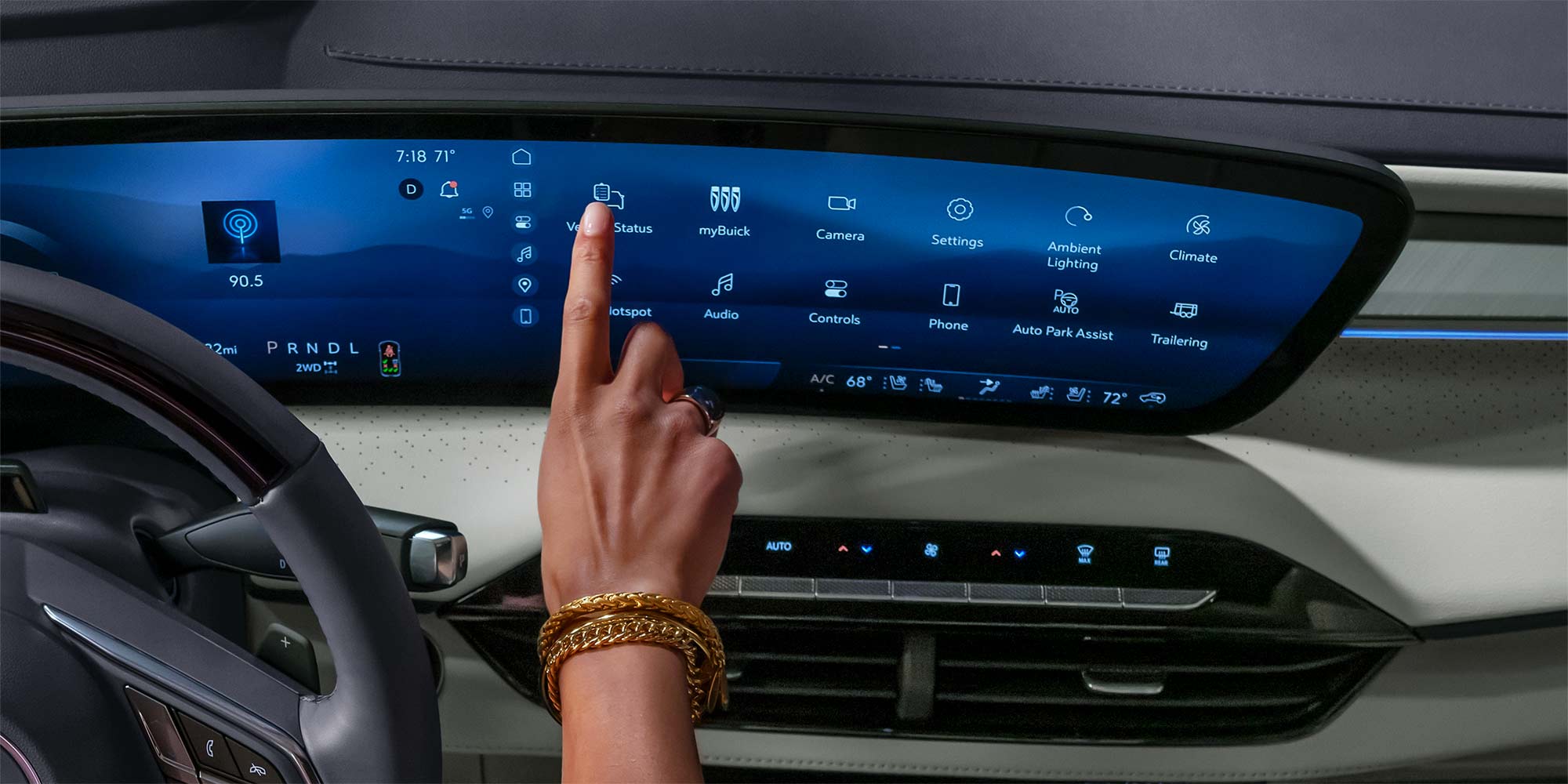 A Close-Up of the Buick Infotainment Screen Showing Navigation and App Icons