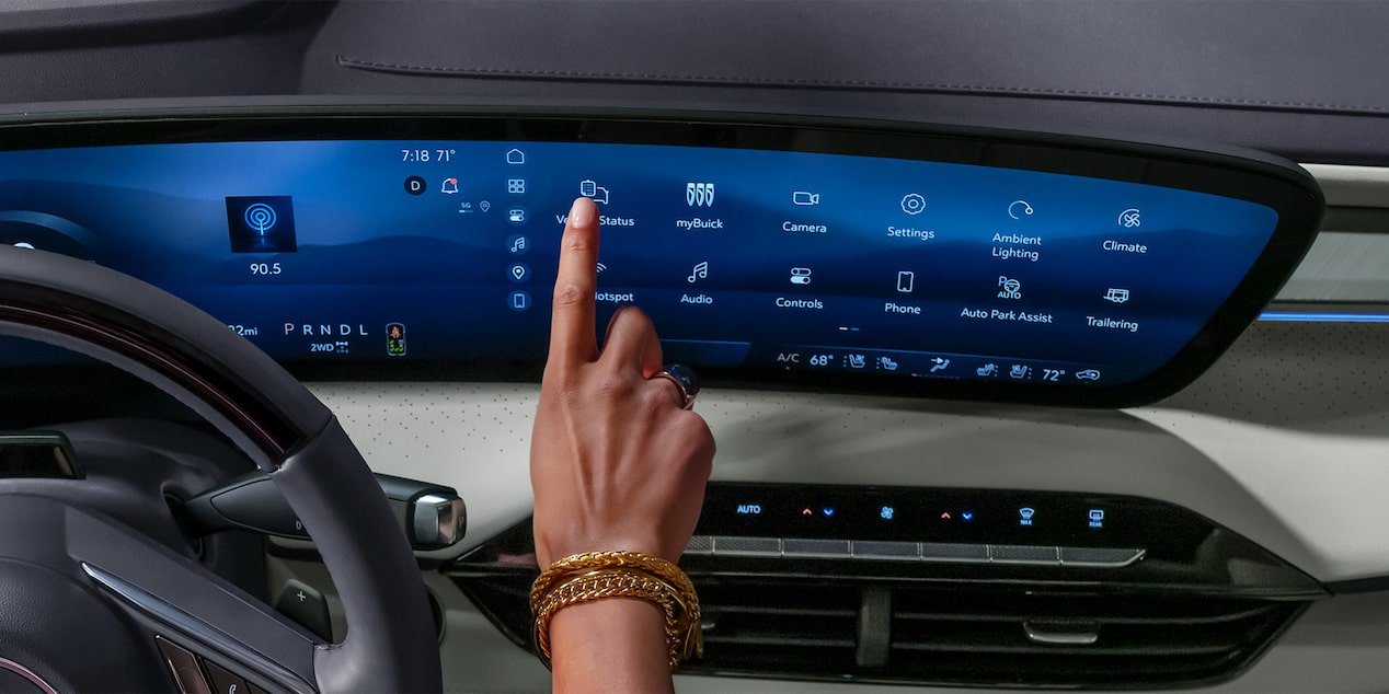 A Close-Up of the Buick Infotainment Screen Showing Navigation and App Icons