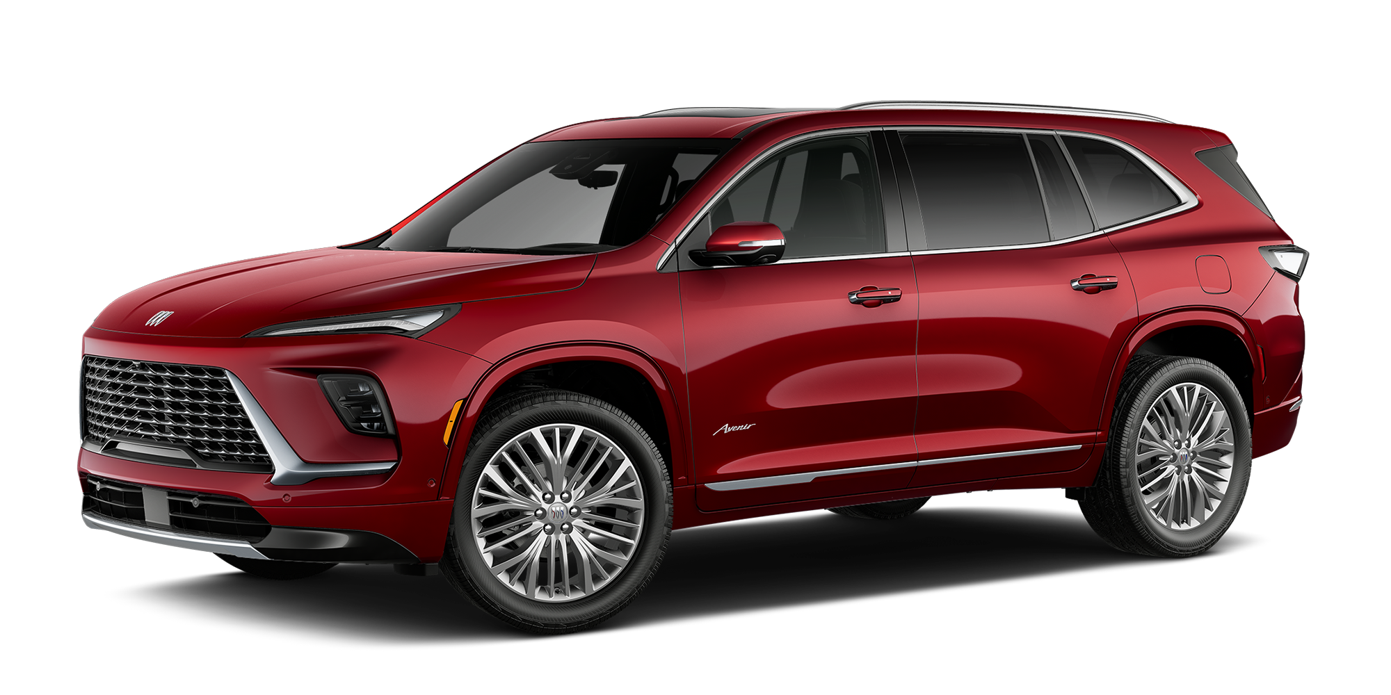 Three Quarter View of a Cherry Red Buick Enclave SUV