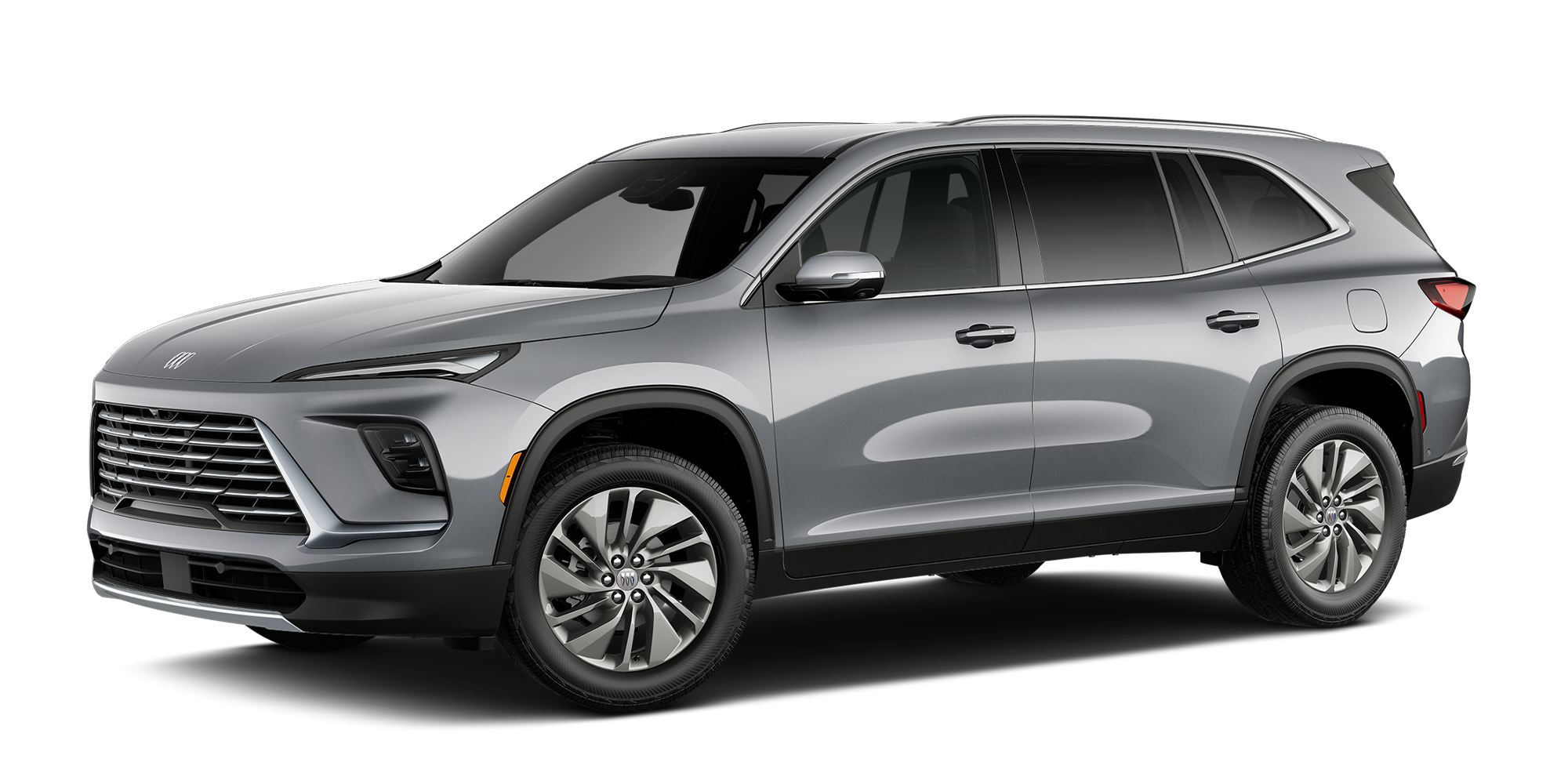 Three Quarter View of a Moonstone Grey Metallic Buick Enclave SUV