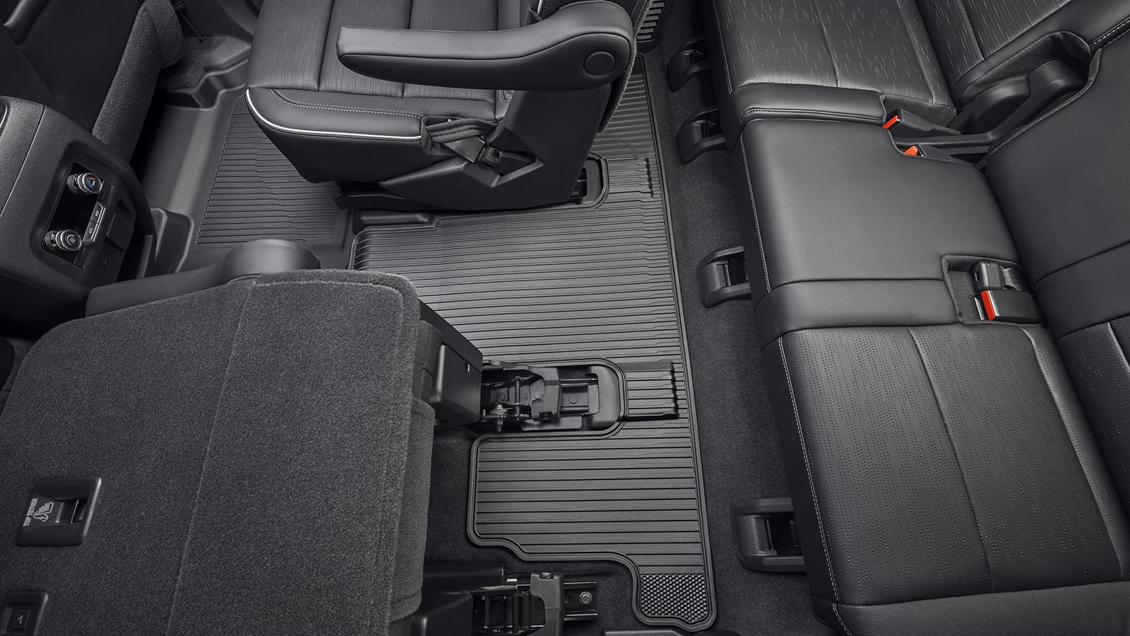 An Interior View of a Buick SUV Showing Black All Weather Floor Liners