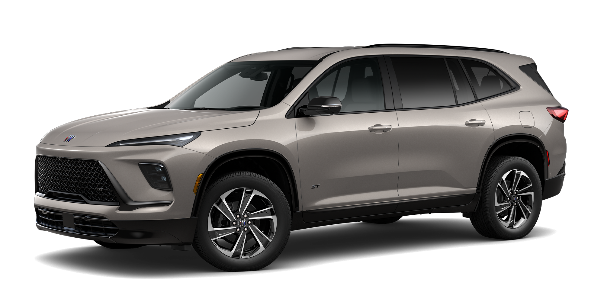 Three Quarter View of a Stone Metallic Buick Enclave SUV