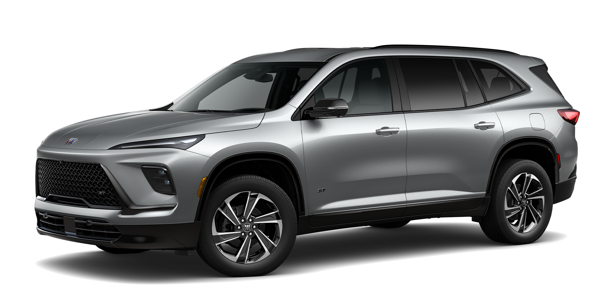 Three Quarter View of a Moonstone Grey Metallic Buick Enclave SUV
