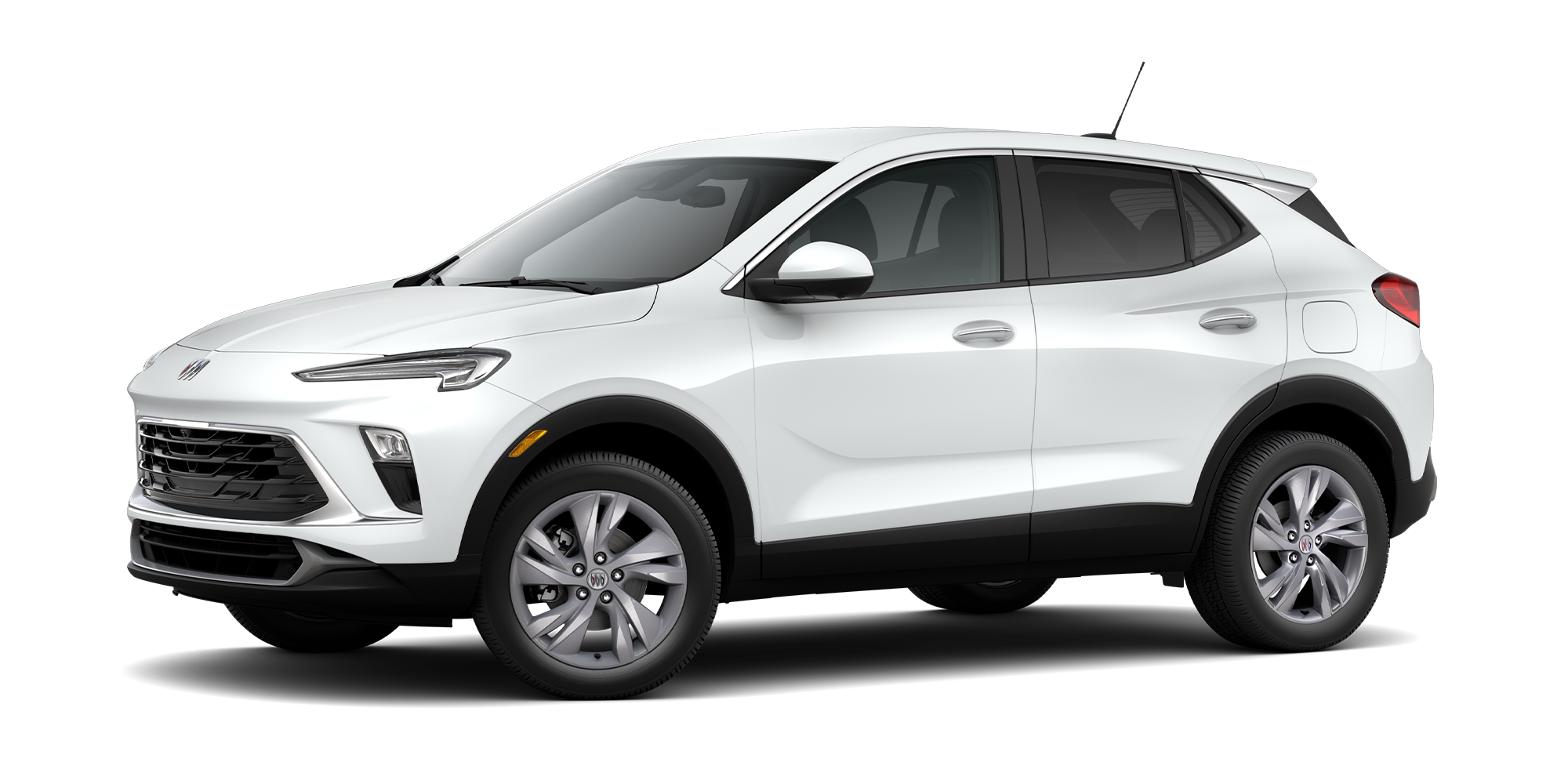Three-Quarters View of the 2026 Buick Encore GX Preferred Subcompact SUV in the Color Summit White
